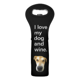 I Love My Dog And Wine Funny Pet Photo Wine Bag