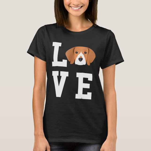 I Love My Dog-Beagle Dog Lover T-Shirt (Front)
