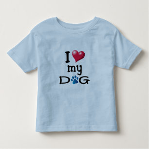 I Love My Dog Blue Paw Toddler T-shirt