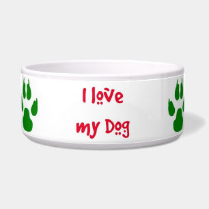 I Love my dog bowl Christmas