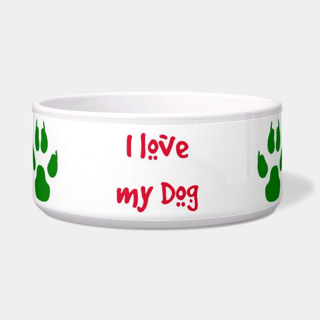 I Love my dog bowl Christmas (Front)