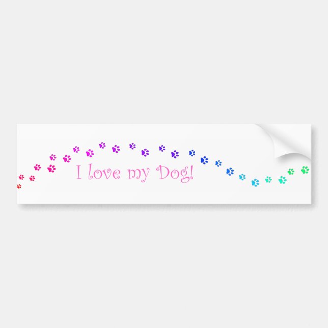 I Love My Dog! Bumper Sticker (Front)
