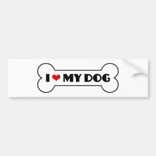 I Love My Dog Bumper Sticker