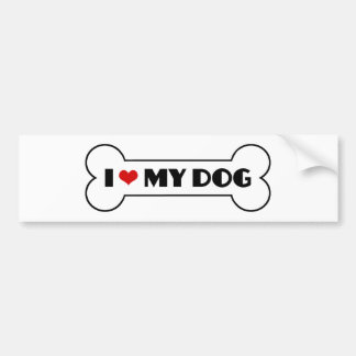 I Love My Dog Bumper Sticker