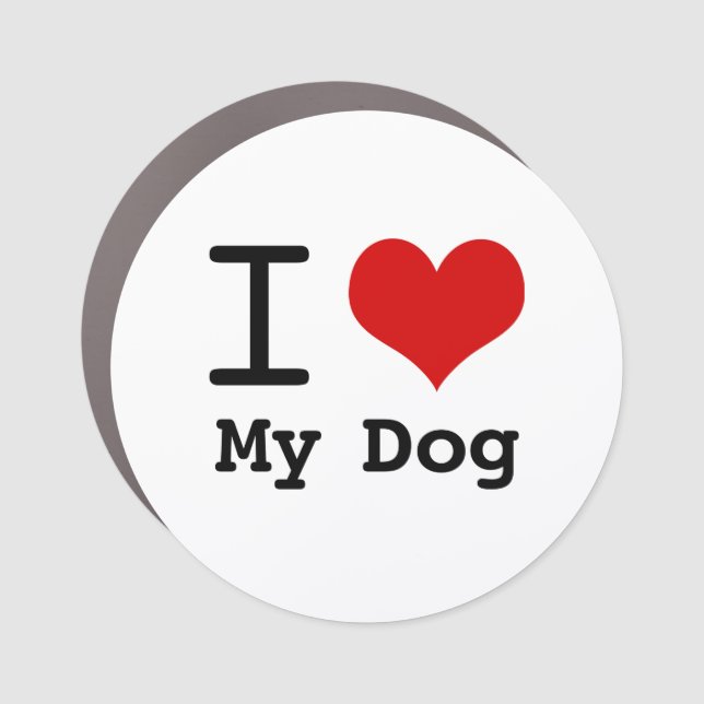 I love My Dog Car Magnet (Front)