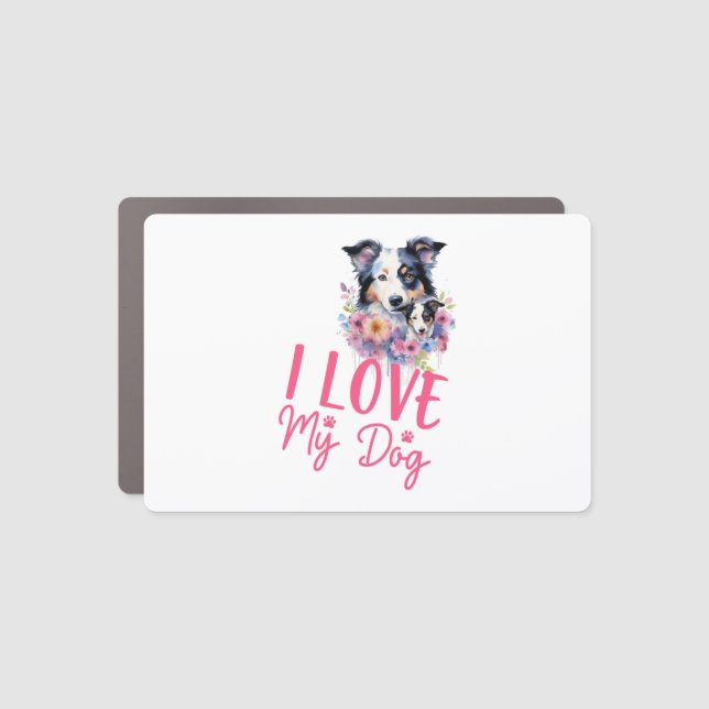 I love my Dog Car Magnet (Front)