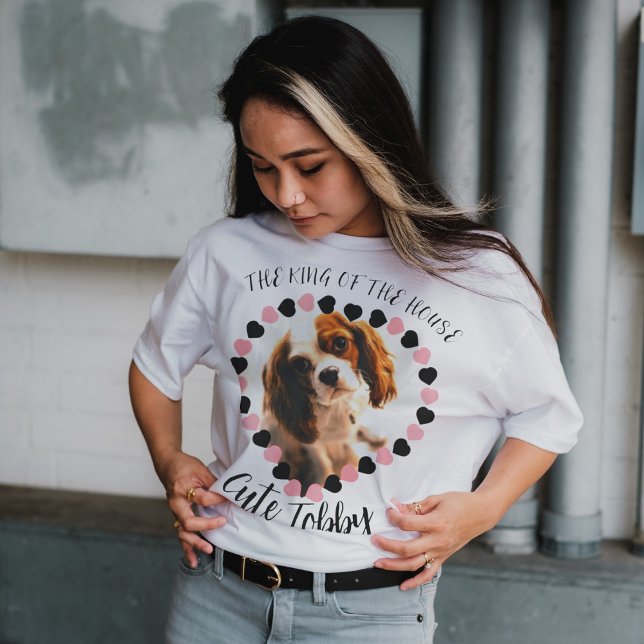 I love my dog cat heart shaped pet text photo T-Shirt (Creator Uploaded)