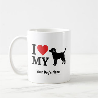 I Love My Dog Custom Name Personalized Pet Lover  Coffee Mug