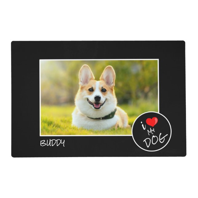 I Love My Dog, Custom Photo – Pet Lovers Placemat (Front)