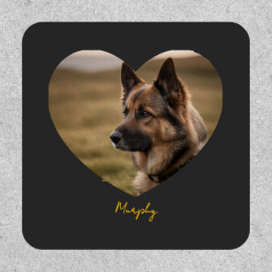 I love my dog customized image and name patch