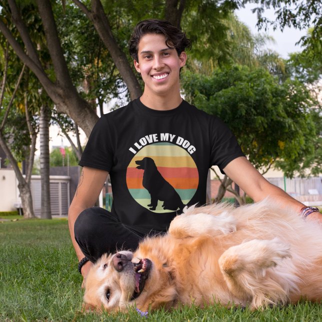 I Love My Dog Cute Golden Retriever Sunset T-Shirt (Creator Uploaded)