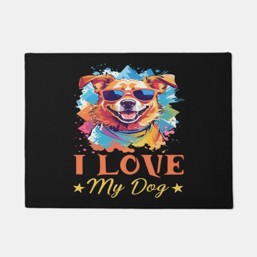 I Love My Dog Doormat