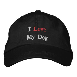 I love My Dog Embroidered Baseball Cap