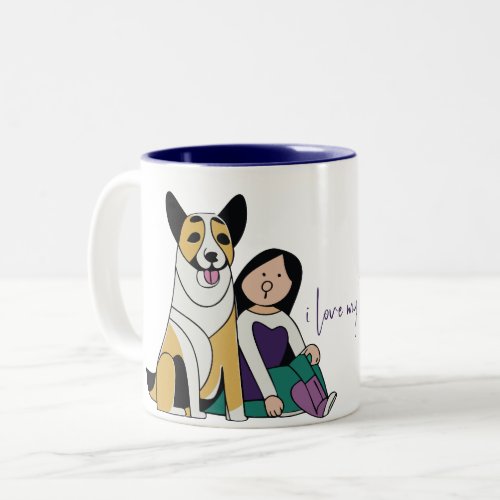 I Love My Dog _ Female Edition 4 Two_Tone Coffee Mug