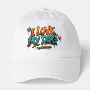 I Love My Dog Graffiti Street Art Cap