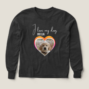 I love my Dog Heart Pet Photo Name Girl's Tri-Blend Shirts