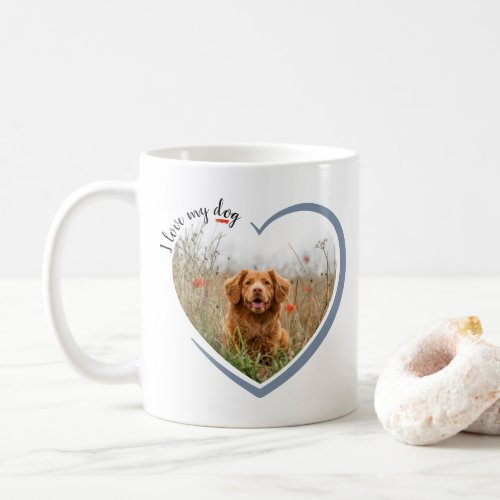 I Love My Dog Heart Photo Coffee Mug