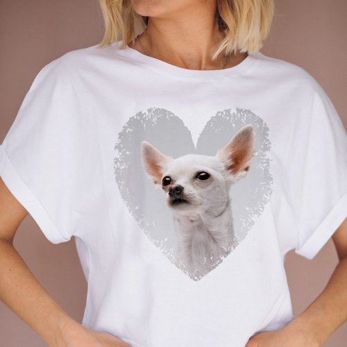 I Love My Dog Heart Photo  T_Shirt