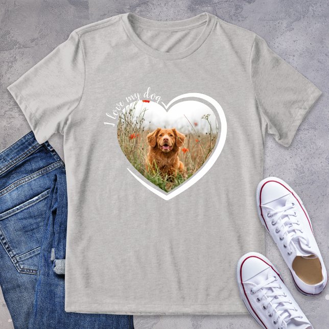 I Love My Dog Heart Photo T-Shirt Tri-Blend Shirt (Creator Uploaded)