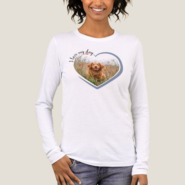 I Love My Dog Heart Photo T-Shirt Tri-Blend Shirt (Front)