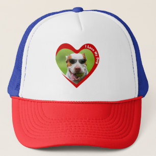 I Love My Dog Heart Photo  Trucker Hat