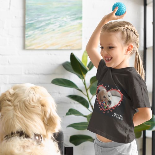 I Love My Dog Heart with Pet Photo and Name Toddler T_shirt