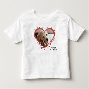 I Love My Dog Heart with Pet Photo and Name White Toddler T-shirt