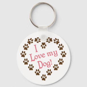 I Love my Dog Keychain