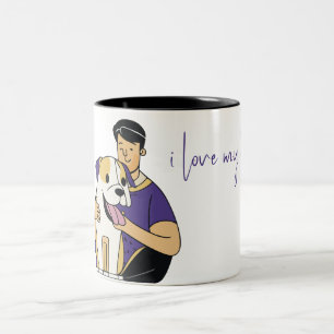 I Love My Dog - Male Edition Two-Tone Coffee Mug
