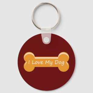 I Love My Dog   Mr. Dog Bone Keychain