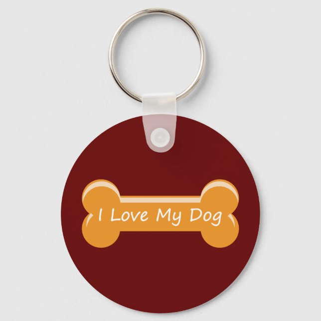 I Love My Dog | Mr. Dog Bone Keychain (Front)