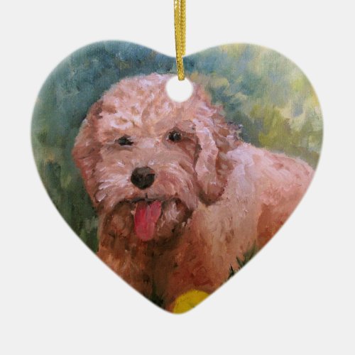 I love my dog Oranament Goldendoodle Labradoodle Ceramic Ornament