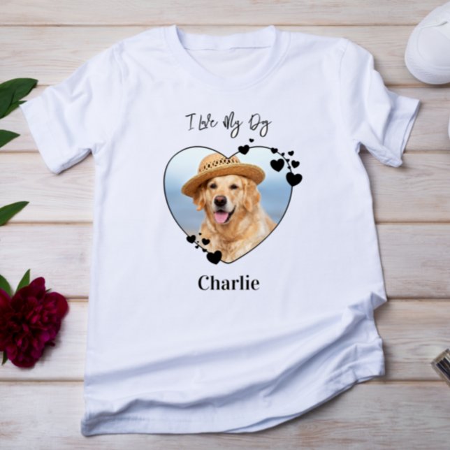 I Love My Dog Personalized Heart Pet Photo Tri-Blend Shirt (Creator Uploaded)