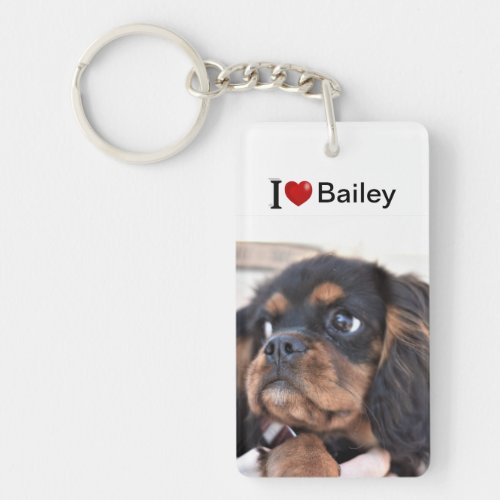 I Love My Dog personalized photo  Keychain