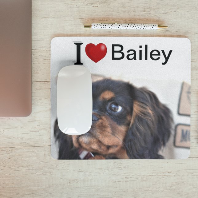I Love My Dog personalized photo  Mouse Pad (Creator Uploaded)