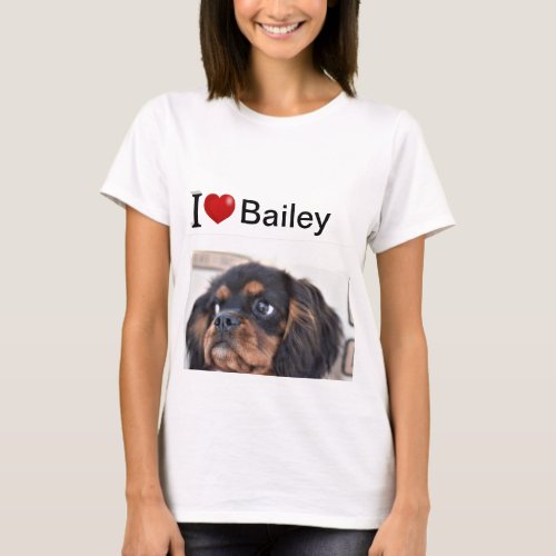 I Love My Dog personalized photo T_Shirt