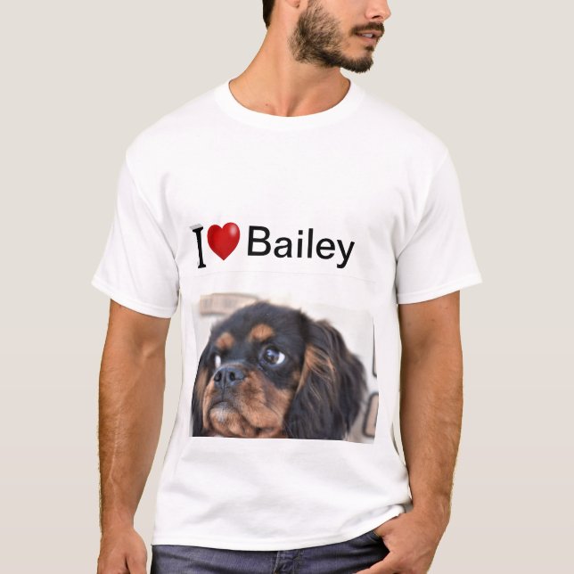 I Love My Dog personalized photo T-Shirt (Front)