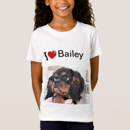 I Love My Dog personalized photo  T_Shirt
