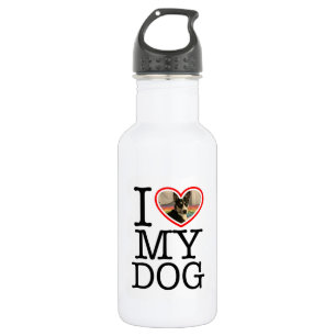 I Love My Dog Personalized Stainless Steel Water Bottle