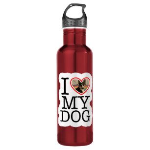 I Love My Dog Personalized Stainless Steel Water Bottle