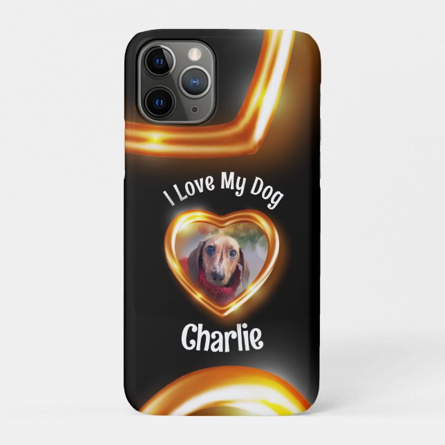 I Love My Dog Pet Glowing Heart Case-Mate iPhone Case (Back)
