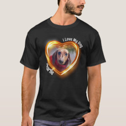 I Love My Dog Pet Glowing Heart T-Shirt
