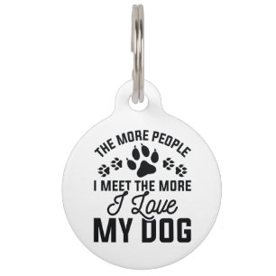 I Love My Dog Pet ID Tag
