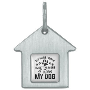 I Love My Dog Pet ID Tag
