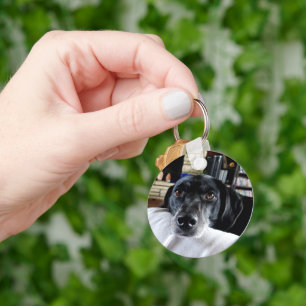 I Love My Dog Photo Keychain
