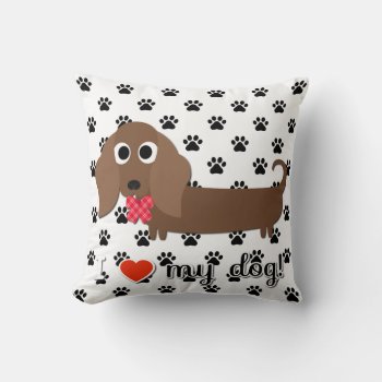 I Love My Dog Pillow by DigiGraphics4u at Zazzle