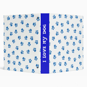I Love My Dog Puppy Prints Binder