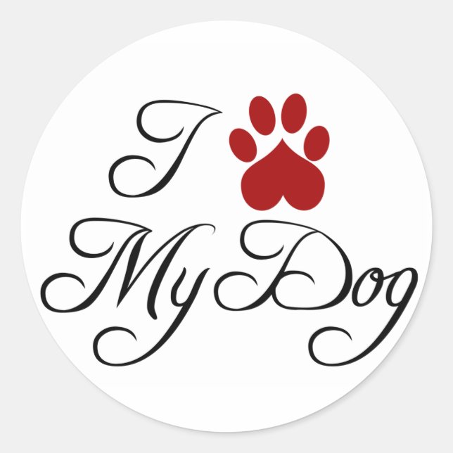 I Love My Dog Stickers (Front)