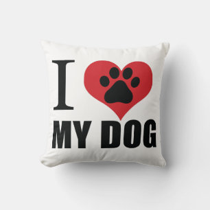 I love my dog throw pillow