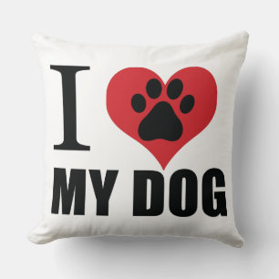 I love my dog throw pillow